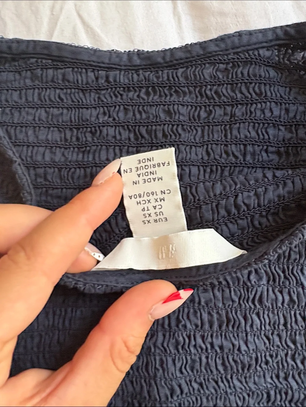 H&M Black Eyelet Puff Sleeve Smocked Crop Top